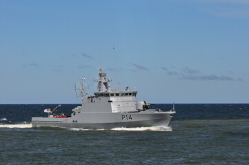 Vessel LTU WARSHIP P14 is a Military Ops in the sea.
