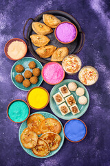 Fototapeta na wymiar Traditional Indian Holi festival food