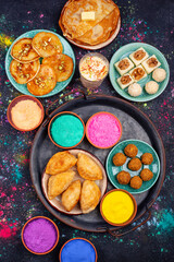 Obraz na płótnie Canvas Traditional Indian Holi festival food