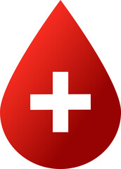 Obraz premium Red blood drop / droplet flat vector icon for medical apps and websites