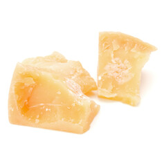 shredded parmesan cheese isolated on white background cutout