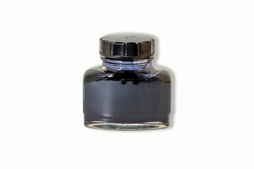 Isolated Ink Bottle  on white Background.