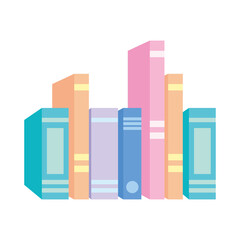 Organized Hard Copy Books Icon, colorful design