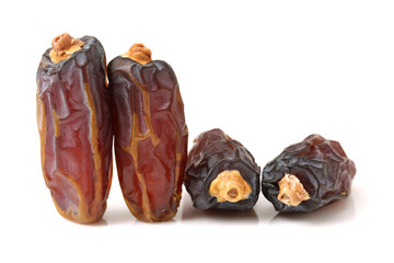medjool dates on white background