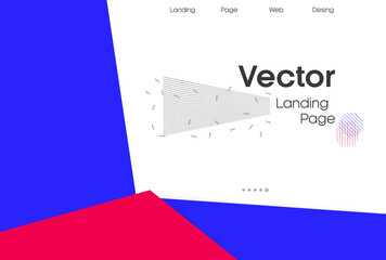Cover template with dynamic memphis, bauhaus and hipster graphic geometric shapes for landing page, placards, brochures, posters, covers and banners
