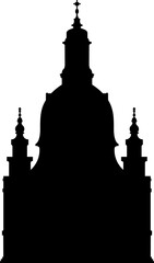 Grafik Frauenkirche Dresden schwarzweiß