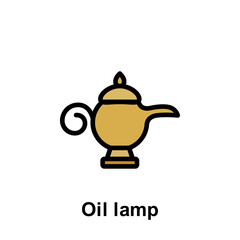 Ramadan oil lamp outline icon. Element of Ramadan day illustration icon. Signs and symbols can be used for web, logo, mobile app, UI, UX