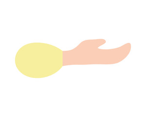 icon of outstretched hand, colorful design