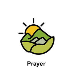 Ramadan prayer outline icon. Element of Ramadan day illustration icon. Signs and symbols can be used for web, logo, mobile app, UI, UX