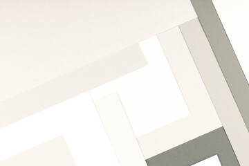 Beige colored paper texture. Abstract geometric shapes and lines. Minimalist background. Flat lay. Copy space.