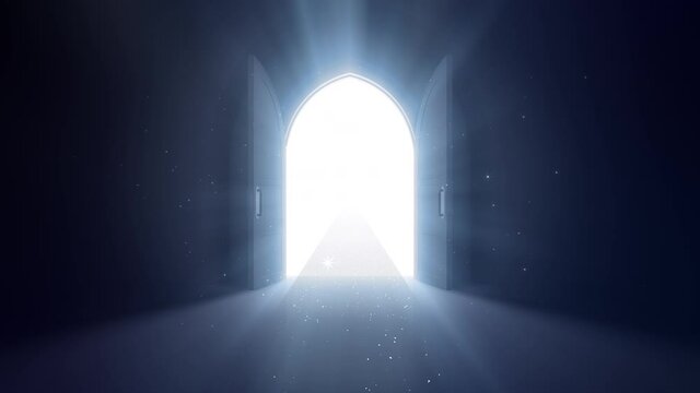 Door Opening to the brilliant Future, way to Heaven and Success.