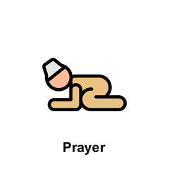 Ramadan prayer outline icon. Element of Ramadan day illustration icon. Signs and symbols can be used for web, logo, mobile app, UI, UX