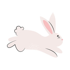 cute bunny jumping, colorful design