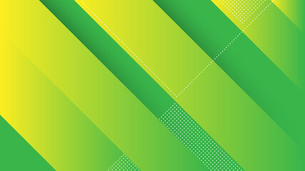 Abstract Modern Background with Diagonal Lines and Memphis Element and Green Yellow Vibrant Gradient Color