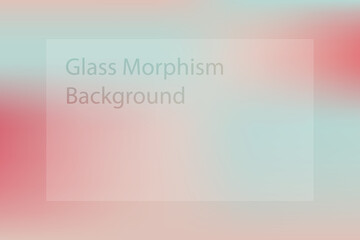 Abstract gradient background. Transparent frame in glass morphism style