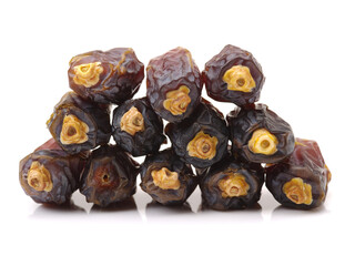 medjool dates on white background