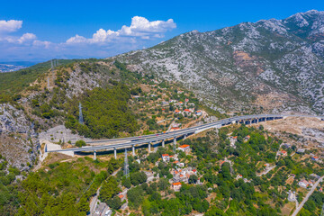 Croatian highway passing town Klis