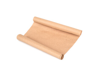 Craft paper roll isolated on white background