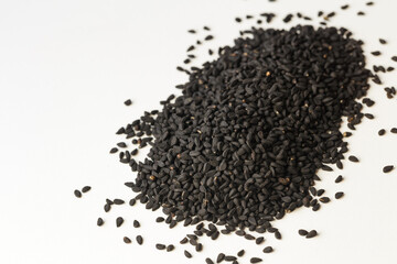 Nigella sativa seeds close up view