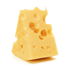 Cheese block isolated on white background cutout