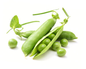 green peas isolated on white