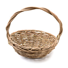 Fototapeta premium wire basket on white background