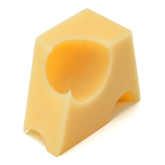 Cubes of cheese. Cheese block isolated on white background cutout