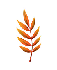 Autumn leave. Symbol with watercolor texture, vector illustration. Isolated design element tree leaf. Leave for seasonal greeting card design