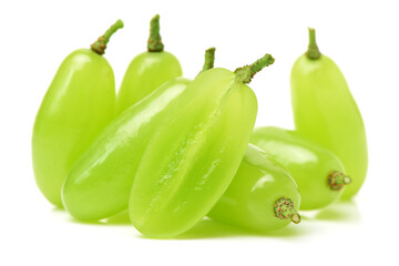 green grapes on white background