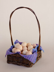 basket with eggs
