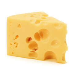 Cheese block isolated on white background cutout