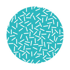 turquoise circle with memphis lines style, colorful design