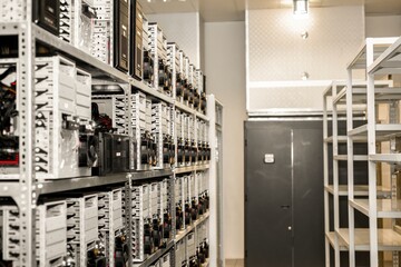 Machines mining bitcoin in data center