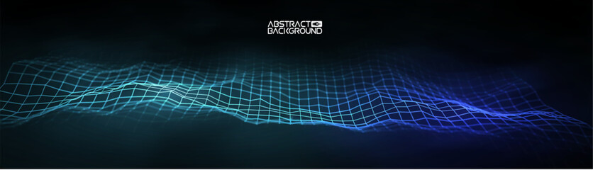 Futuristic vector illustration. Blue technology background. Big data vector. Technology wave abstract background.