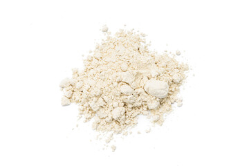dry wasabi powder isolated on a white background. above view