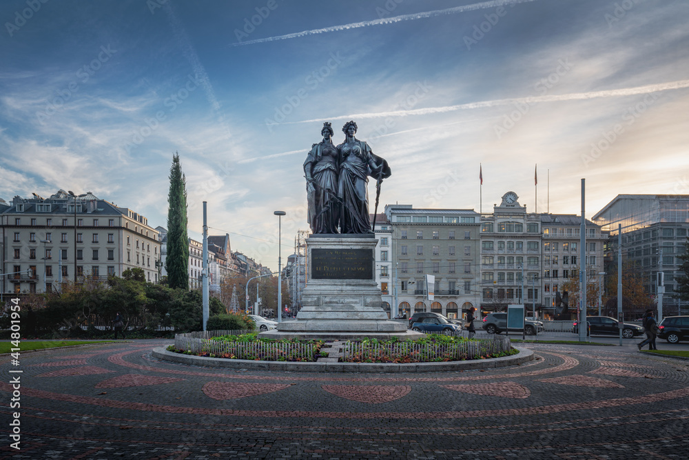 Canvas Prints National Monument at Jardin Anglais - Geneva, Switzerland