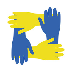 World down syndrome day, icon of joined hands, colorful design