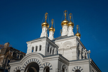 Fototapeta na wymiar Russian Orthodox Church - Geneva, Switzerland