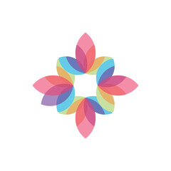 Abstract coloured Flower - vector illustration on white background 