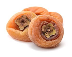 dried persimmon on white background 