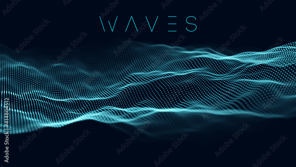 Wall mural music wave background. vector sound wave abstract background. big data visualization .