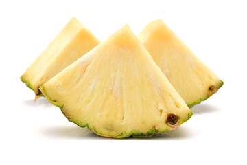 sliced pineapple isolated on white background