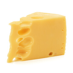 Cheese block isolated on white background cutout
