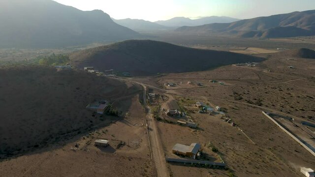 Aerial view of drones, sector el manzano, coquimbo, chile. Land for construction and urbanization. 4K