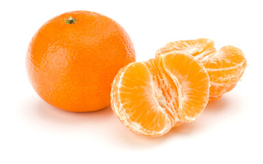 Peeled tangerine or mandarin fruit half