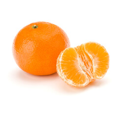Peeled tangerine or mandarin fruit half  ..