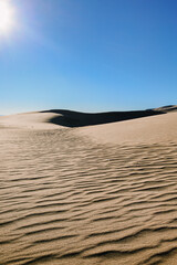 Sand dunes agains the blue sky. Nature landscape. National park, Great Sand Dunes Colorado