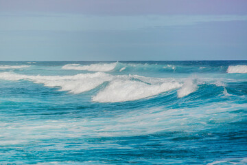 Hawaiian waves agains the blue sky