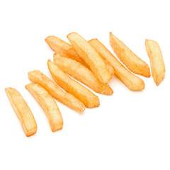 French Fried Potatoes isolated over white background.