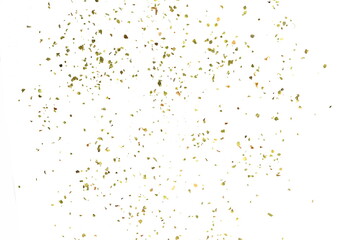 Dry marjoram spice (Origanum majorana). Heap of ground marjoram leaves isolated on white.